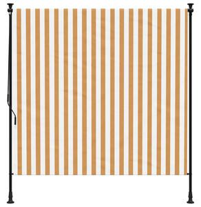 Venkovní roleta oranžová a bílá 150 x 270 cm textil a ocel