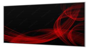 Ochranná deska černo červený abstrakt - 40x40cm / Bez lepení na zeď