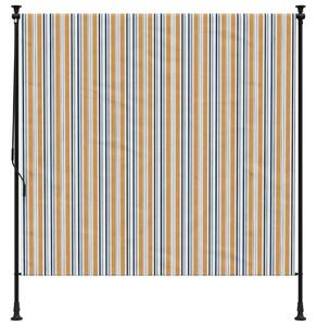 Venkovní roleta žlutá a bílá 150 x 270 cm textil a ocel