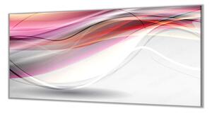 Ochranná deska abstraktní růžová vlna - 52x60cm / S lepením na zeď