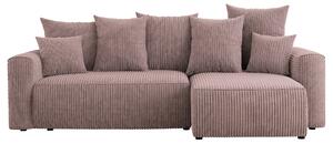 Rohová sedačka Denia (P) (pudrově růžová). Akce -20%