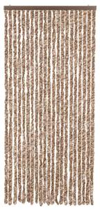 Závěs proti hmyzu béžový a tmavě hnědý 90 x 220 cm žinylka