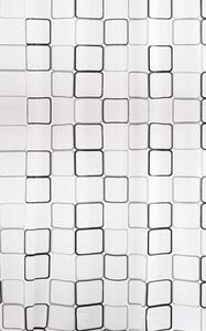 Erga Peva, sprchový závěs 180x200cm, polyester, bílá-černá, ERG-06894