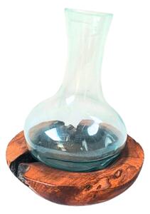 VÁZA, dřevo, sklo, 30 cm Ambia Home