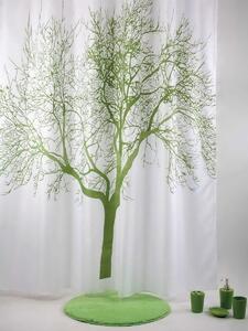 Erga Peva, sprchový závěs 180x200cm, polyester, bílá-zelená vzor strom, ERG-04439