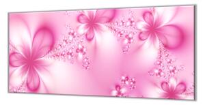 Ochranná deska abstraktní růžové květy - 52x60cm / S lepením na zeď
