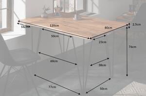 Massive home | Jídelní stůl z akátu Woolly 120x80 26mm MH406080