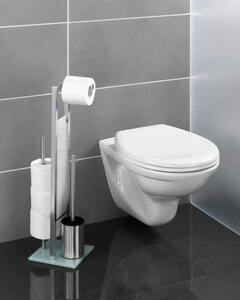 Stojan na toaletní papír se štětkou z nerezové oceli v matně stříbrné barvě Rivalta – Wenko