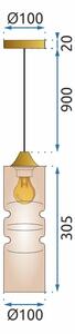TOOLIGHT - Závěsná stropní skleněná lampa zlatá - APP901-1CP