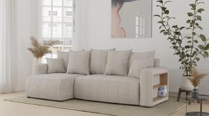 Rohová sedačka Solina (mléčná) (L). Akce -20%
