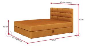 Čalouněná postel boxspring BETANIA + topper, 140x200, itaka 33