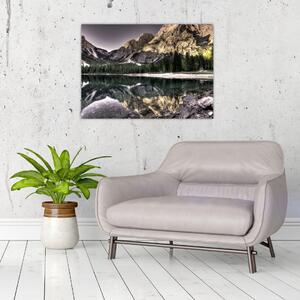 Obraz jezera v horách (70x50 cm)
