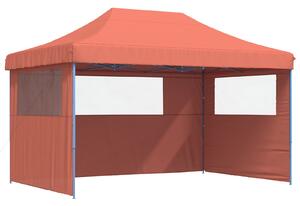 Skládací party stan pop-up se 3 bočními stěnami terakota