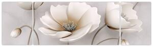 Obraz bílých květin (170x50 cm)