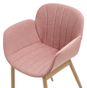 Tkanina Jídelní židle Sada 2 ks Růžová ALICE