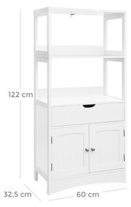 Vysoká koupelnová skříňka GORDES XL bílá