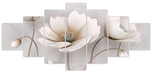 Obraz bílých květin (210x100 cm)