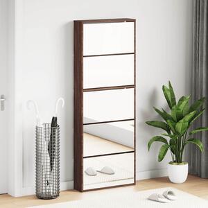 Botník se zrcadlem 5patrový hnědý dub 63 x 17 x 169,5 cm 3228285