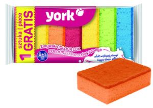 YORK Drhnoucí houbička COLOUR LUX 6+1 ks