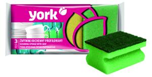YORK Drhnoucí houbička s úchopem 3 ks