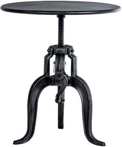Kovový barový stůl Marcos v industriálním stylu - v46-66 x Ø50 cm - Stříbrná antik