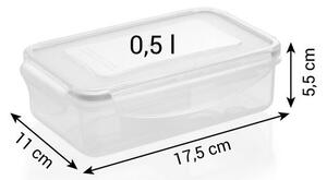 Dóza dělená FRESHBOX 0,5 l, obdélníková