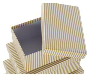 Sada stohovatelných organizačních krabic DKD Home Decor Bílý Hranatý Karton Hořčice (43,5 x 33,5 x 15,5 cm)