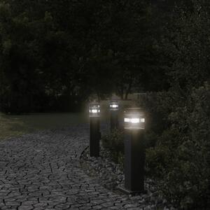 Venkovní stojací lampa se zásuvkou černá 50 cm hliník