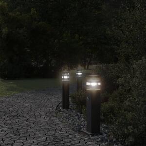 Venkovní stojací lampa s čidlem černá 50 cm hliník