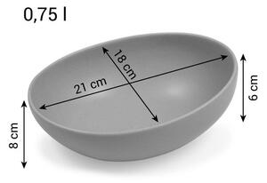 Miska FANCY HOME Stones 21 cm, šedá