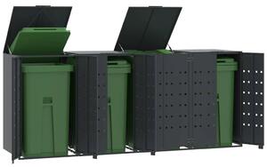 Box na 4 popelnice antracitový 276 x 79 x 117 cm ocel 3279984