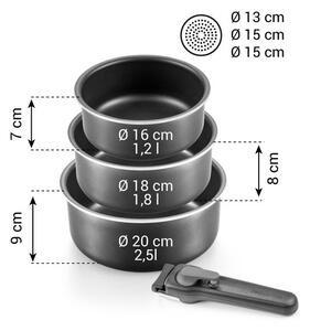 Sada kastrolů s odnímatelnou rukojetí VARIO, 4 díly