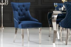 Massive home | Sametová jídelní židle, modrá Gustav MH404730