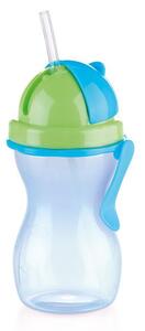 Dětská láhev s brčkem BAMBINI 300 ml, zelená, modrá