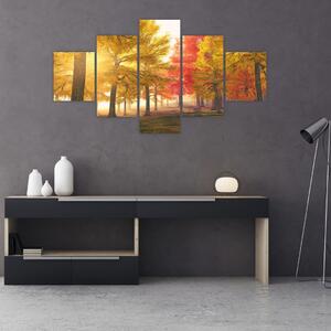 Obraz podzimních stromů (125x70 cm)