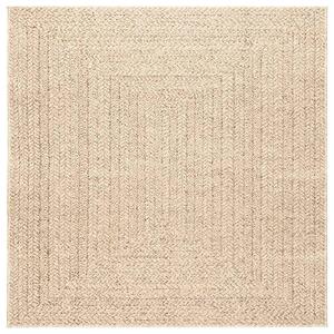 Koberec ZIZUR béžový 120x120 cm jutový vzhled interiér exteriér