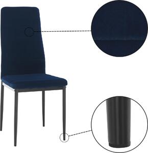 Tempo Kondela Jídelní židle COLETA NOVA modrá, velvet látka/černý kov
