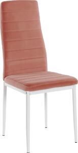 Tempo Kondela Jídelní židle COLETA NOVA růžová, velvet látka/bílý kov