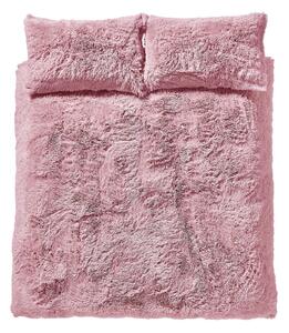 Růžové prodloužené povlečení na dvoulůžko 230x220 cm Cuddly Deep Pile - Catherine Lansfield