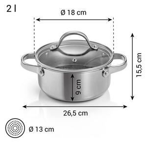 Kastrol SteelCRAFT s poklicí ø 18 cm, 2,0 l
