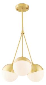 TOOLIGHT - Závěsná stropní lampa s mléčně skleněnými kuličkami zlatá