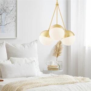 TOOLIGHT - Závěsná stropní lampa s mléčně skleněnými kuličkami zlatá