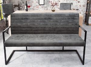 Massive home | Dlouhá jídelní lavice z broušené kůže, šedá Melon MH381990