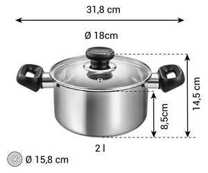 Kastrol BRAVA s poklicí ø 18 cm, 2,0 l