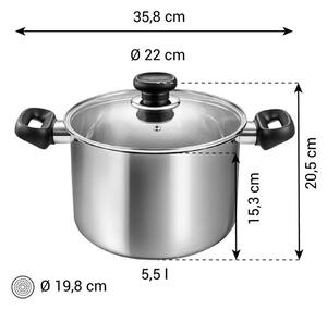 Hrnec BRAVA s poklicí ø 22 cm, 5,5 l