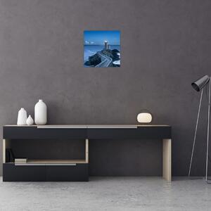 Obraz majáku a moře (30x30 cm)