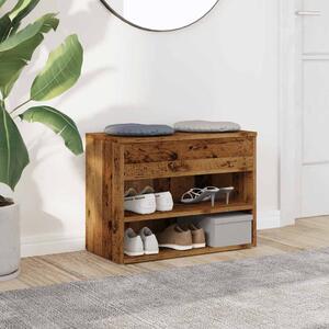 Lavice s botníkem old wood 60 x 30 x 45 cm kompozitní dřevo