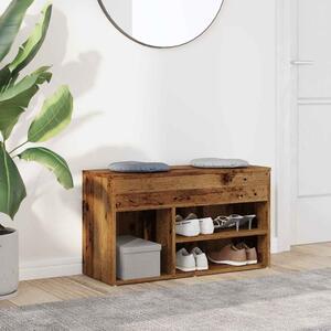 Lavice s botníkem old wood 80 x 30 x 45 cm kompozitní dřevo