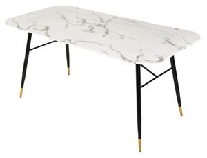 Massive home | Skleněný jídelní stůl, mramorový dekor bílý Gabon MH408450