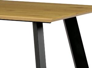 Stůl jídelní 140x80x75cm, deska MDF, 3D dekor divoký dub - HT-721 OAK